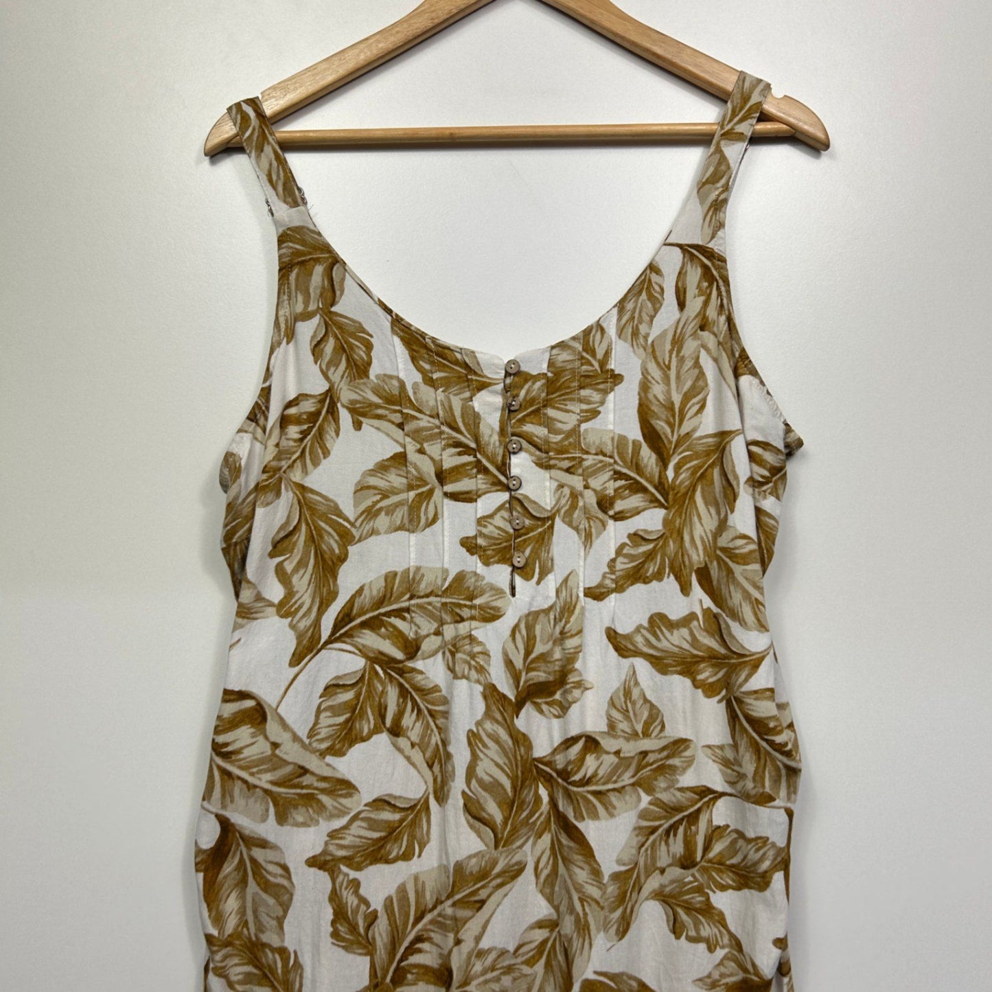 Rockmans Sleeveless Linen Blend Floral Midi Length Dress Size 16