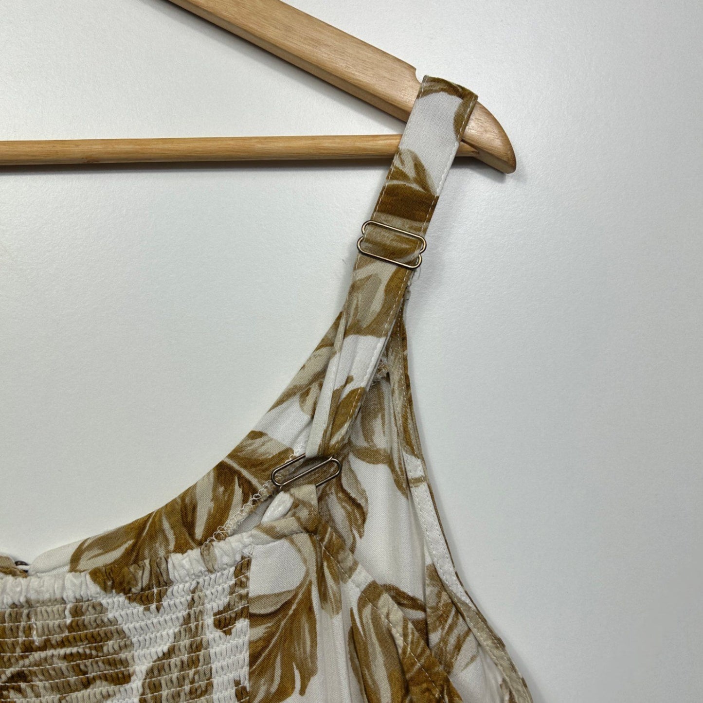 Rockmans Sleeveless Linen Blend Floral Midi Length Dress Size 16