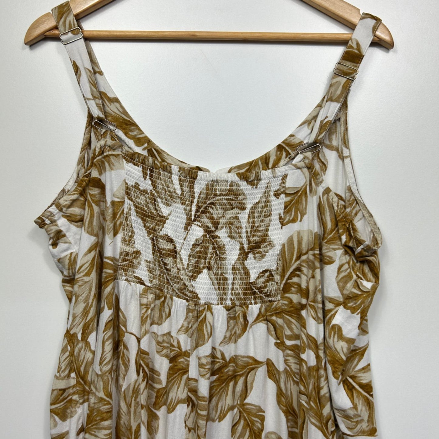 Rockmans Sleeveless Linen Blend Floral Midi Length Dress Size 16