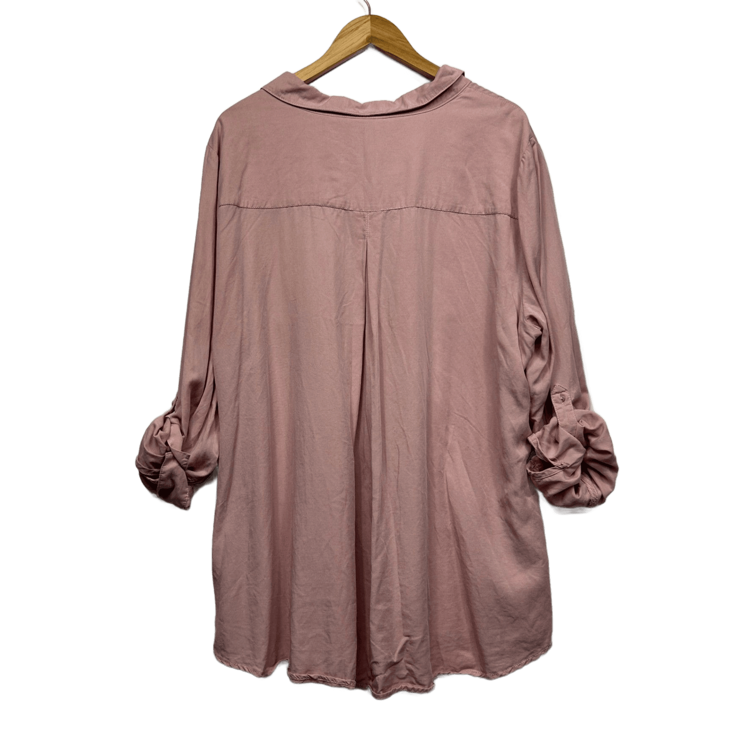 Autograph Pink Long Sleeve Button Up Shirt Blouse Lyocell Size 24