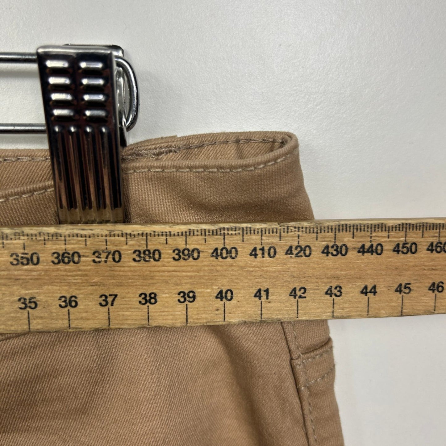 New Suzanne Grae Super Stretch Chino Jeans Pants Size 14 Tan Pockets