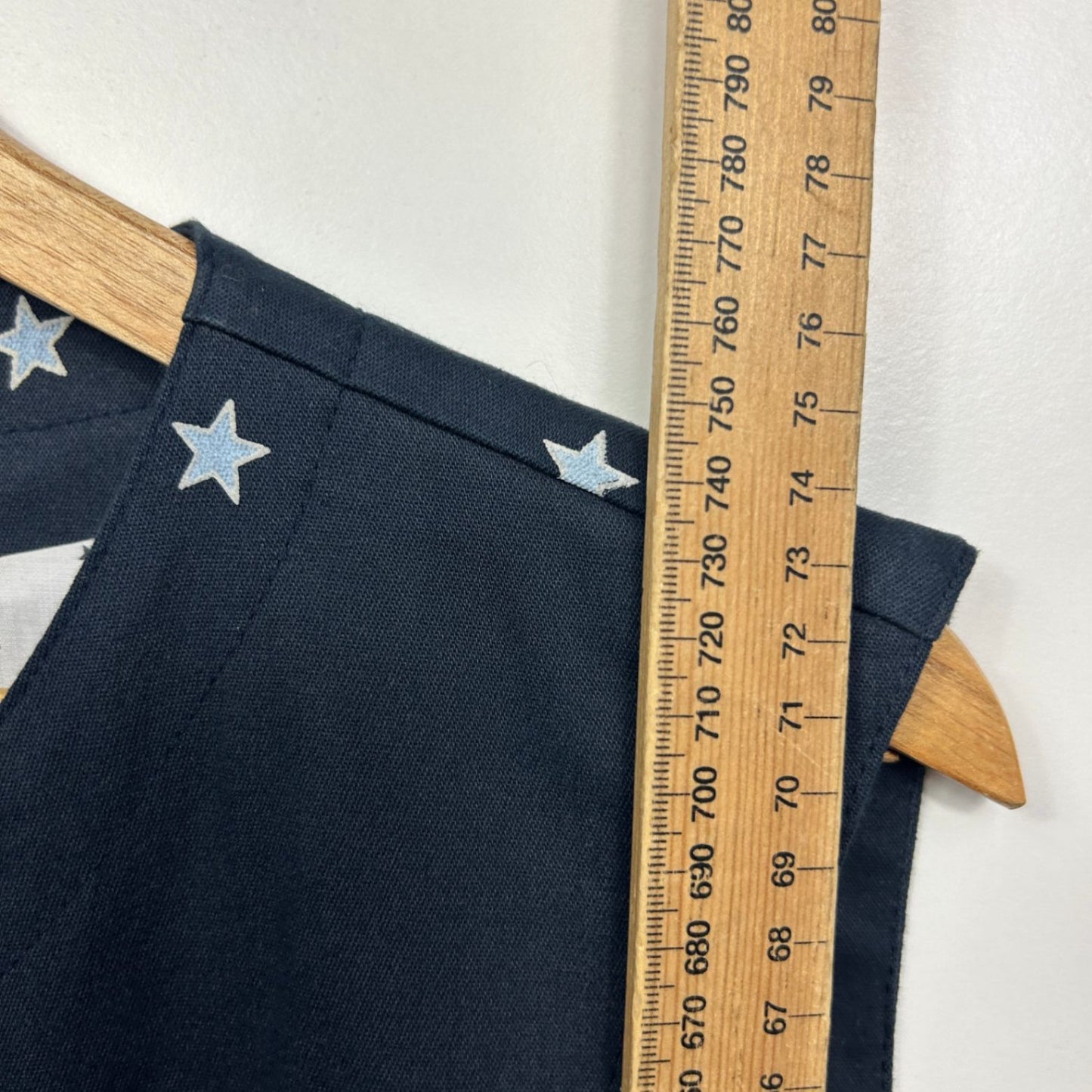 Geiger Navy Star Print Cotton Blend Sleeveless Zip Vest Sz 22 Made in Australia