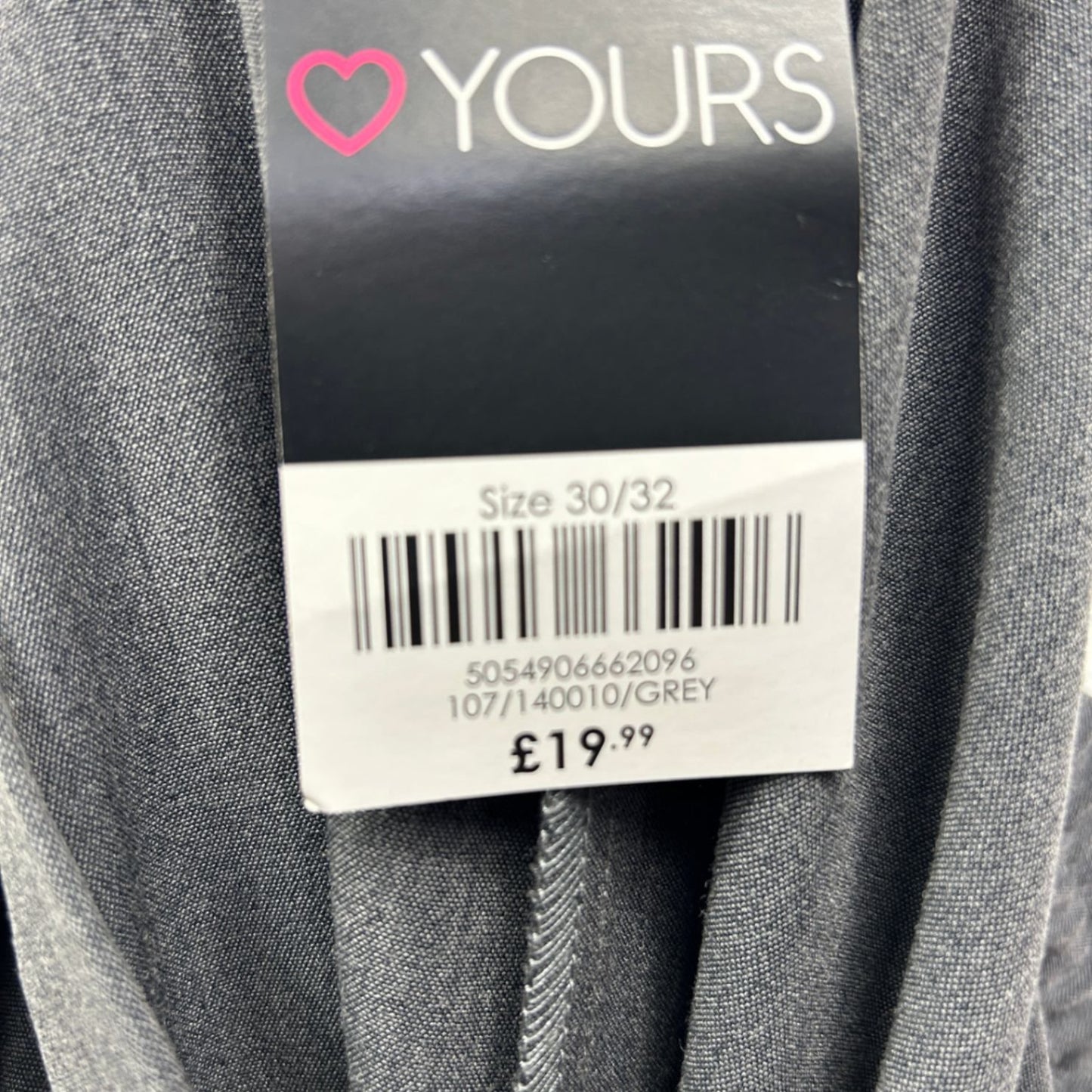 New Yours Truly Trousers Pants Size 30/32 Grey