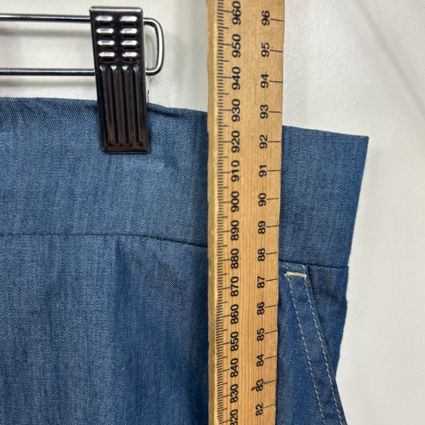 Autograph Chambray Maxi Skirt Size 16 Pockets Elastic Waist