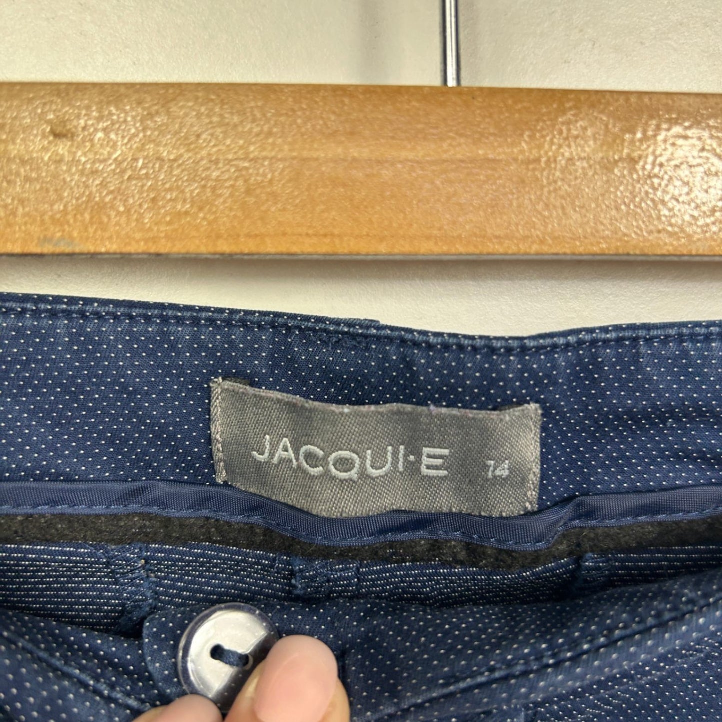 Jacqui E Navy Blue Tailored Trousers Pants Size 14