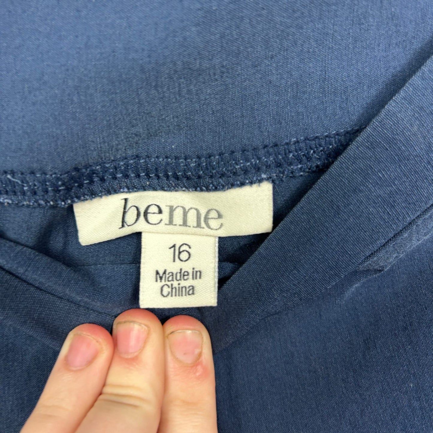 Beme Capri Cropped Pants Size 16 Blue Pull On