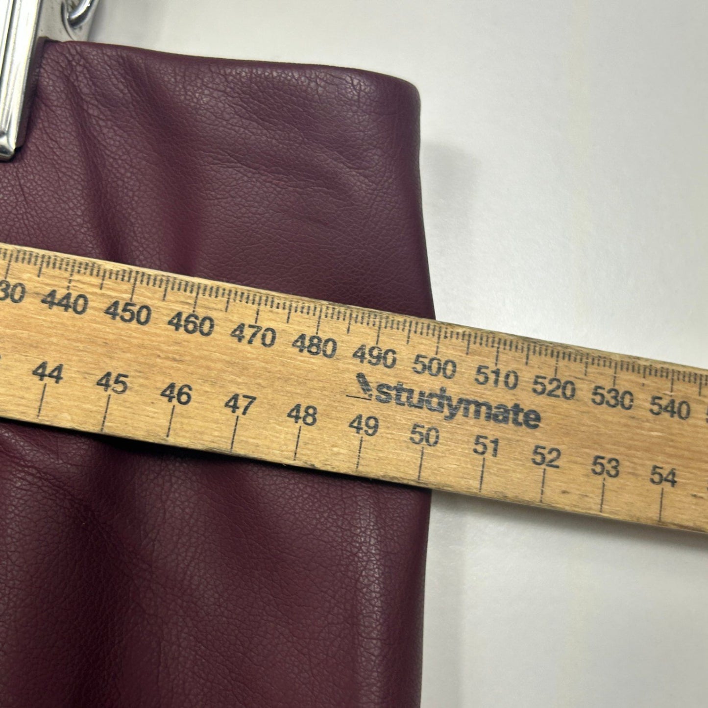 City Chic Faux Leather PVC Flared Pants Trousers Size 22 Burgundy