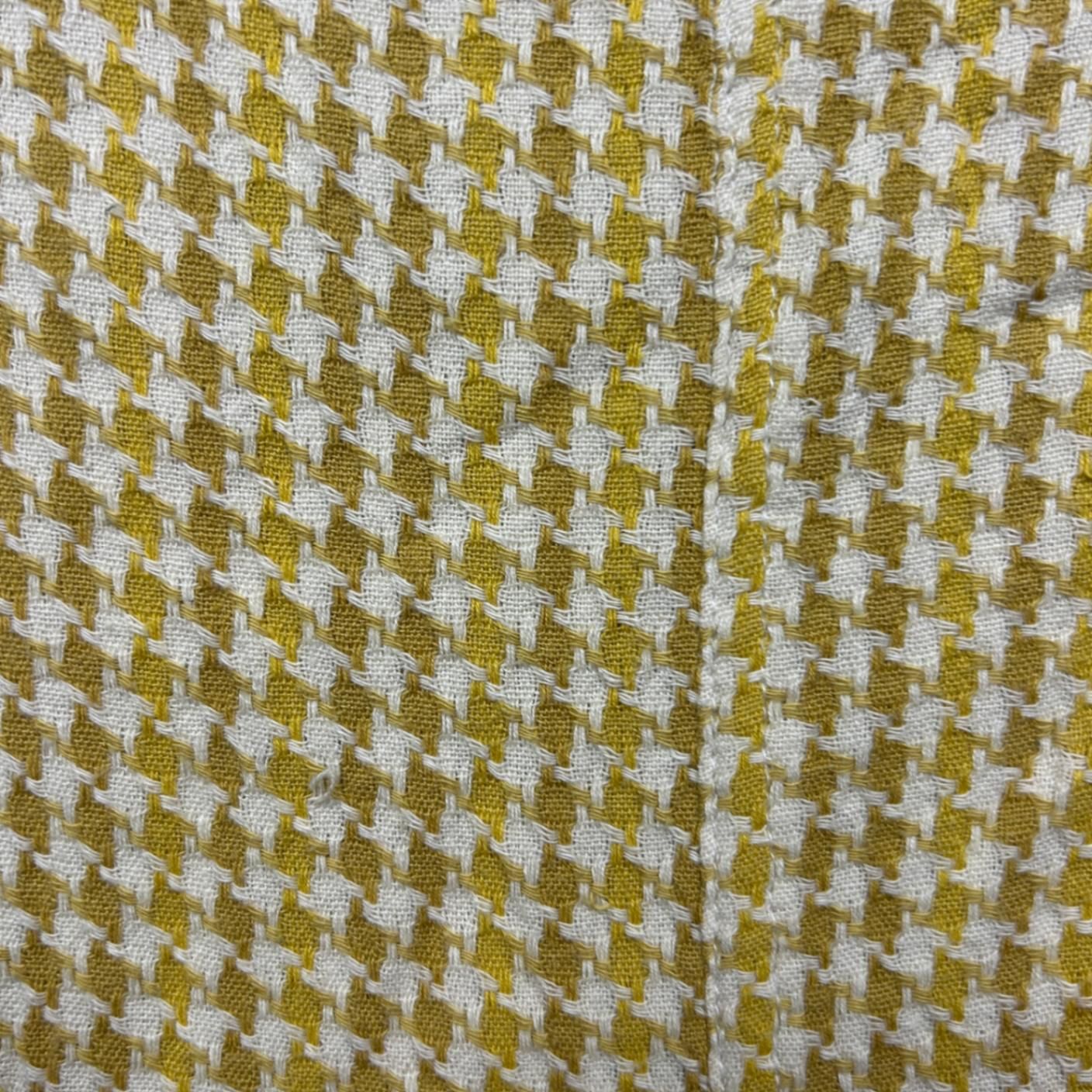 RVCA Mustard White Houndstooth Check Pinafore Boho Jumpsuit Overalls Pockets 14