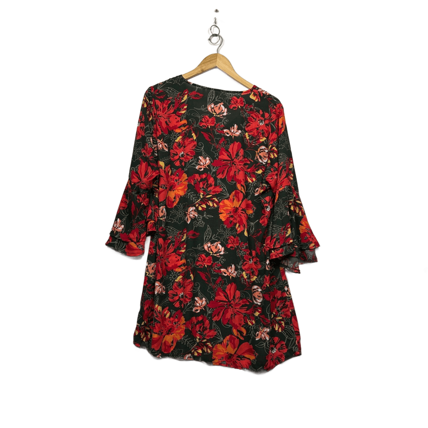 Millers Floral Bell Sleeve Tunic Top Size 18 Multicoloured