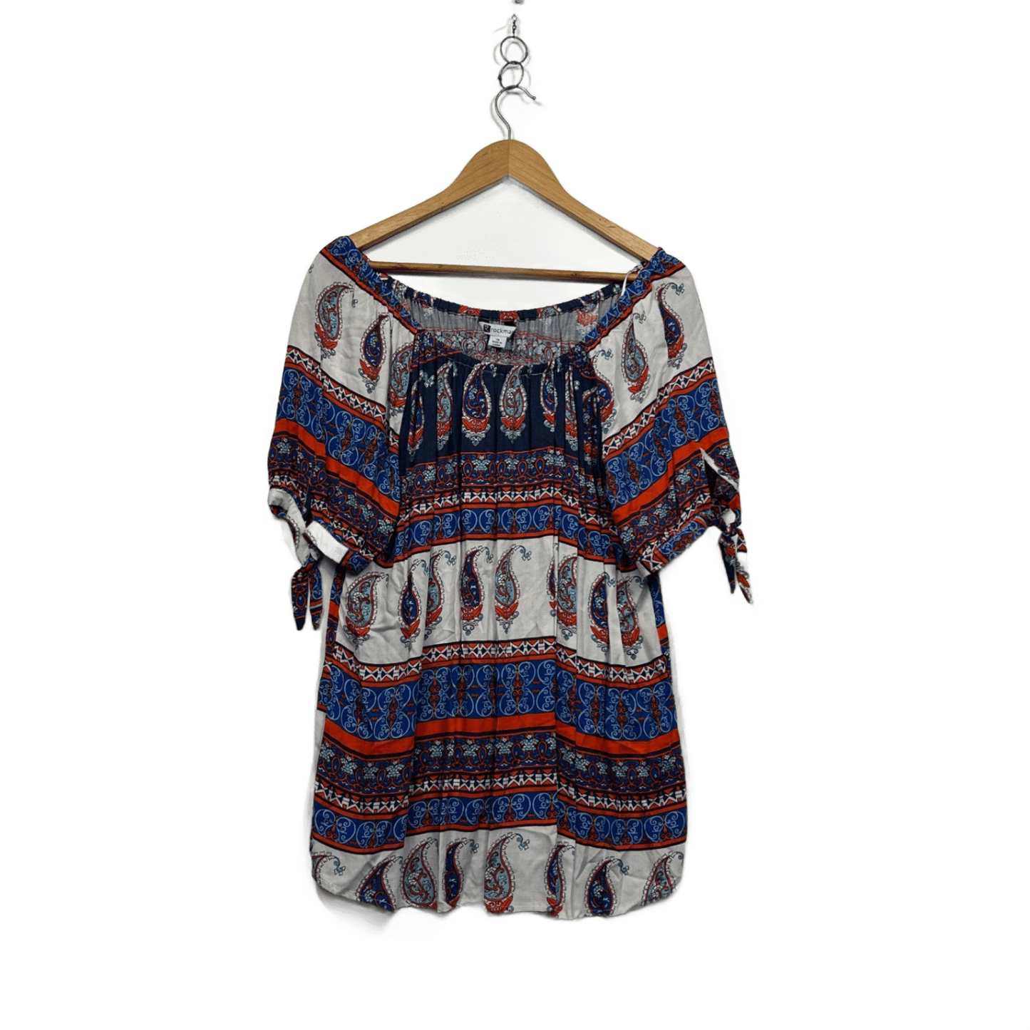 Rockmans Multicoloured Paisley Print Viscose Casual Top Size 18