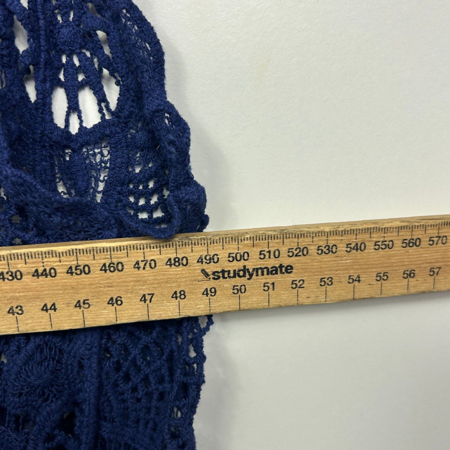 Crossroads Navy Blue Cotton Sleeveless Crochet Bohemian Vest Size 16 18