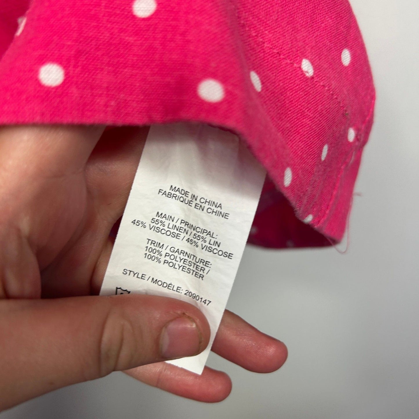W Lane Linen Blend Pink Dots Short Sleeve Top Size 20