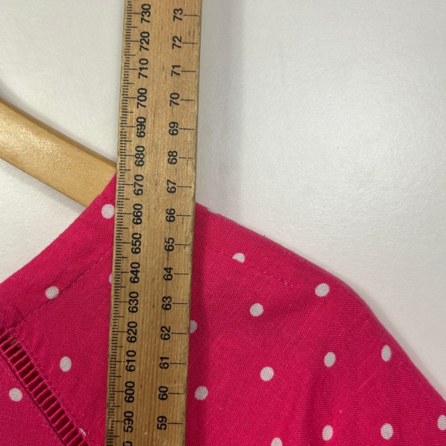 W Lane Linen Blend Pink Dots Short Sleeve Top Size 20