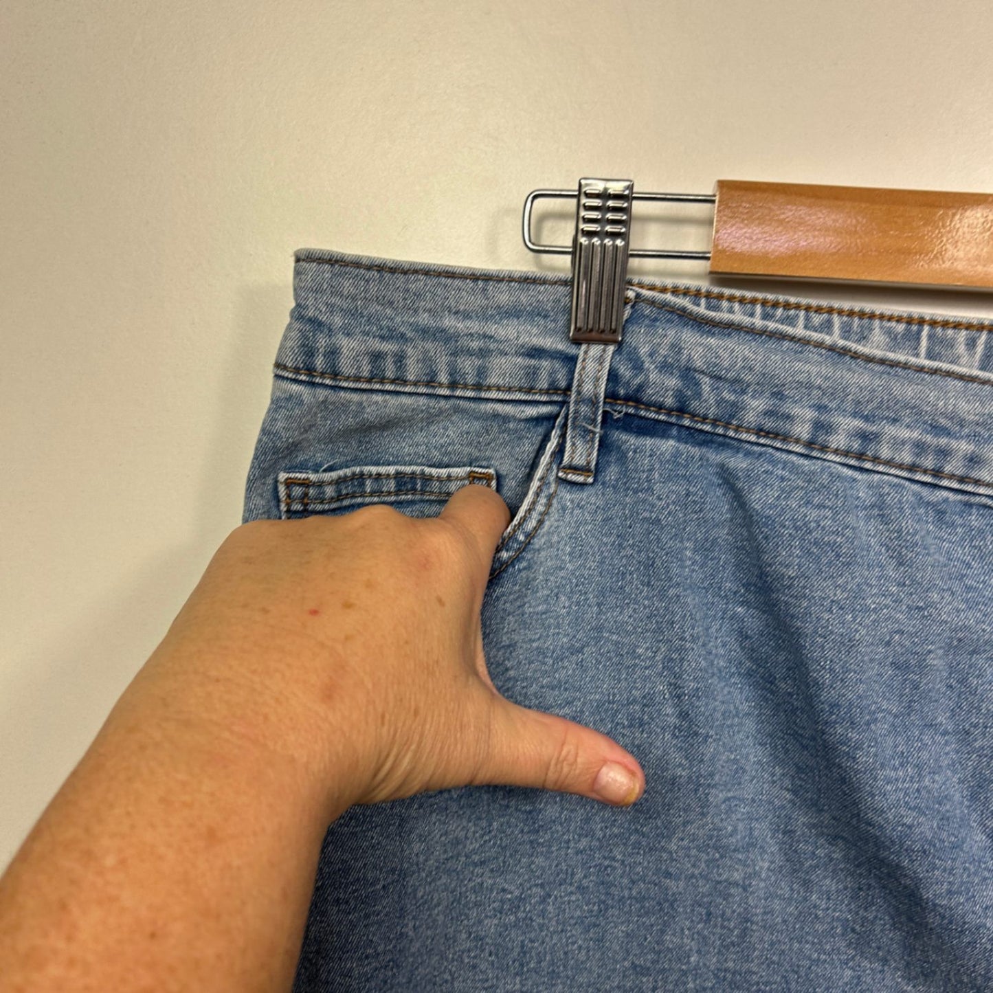 Autograph Denim Pencil Skirt Size 22 Pockets Zip Fly
