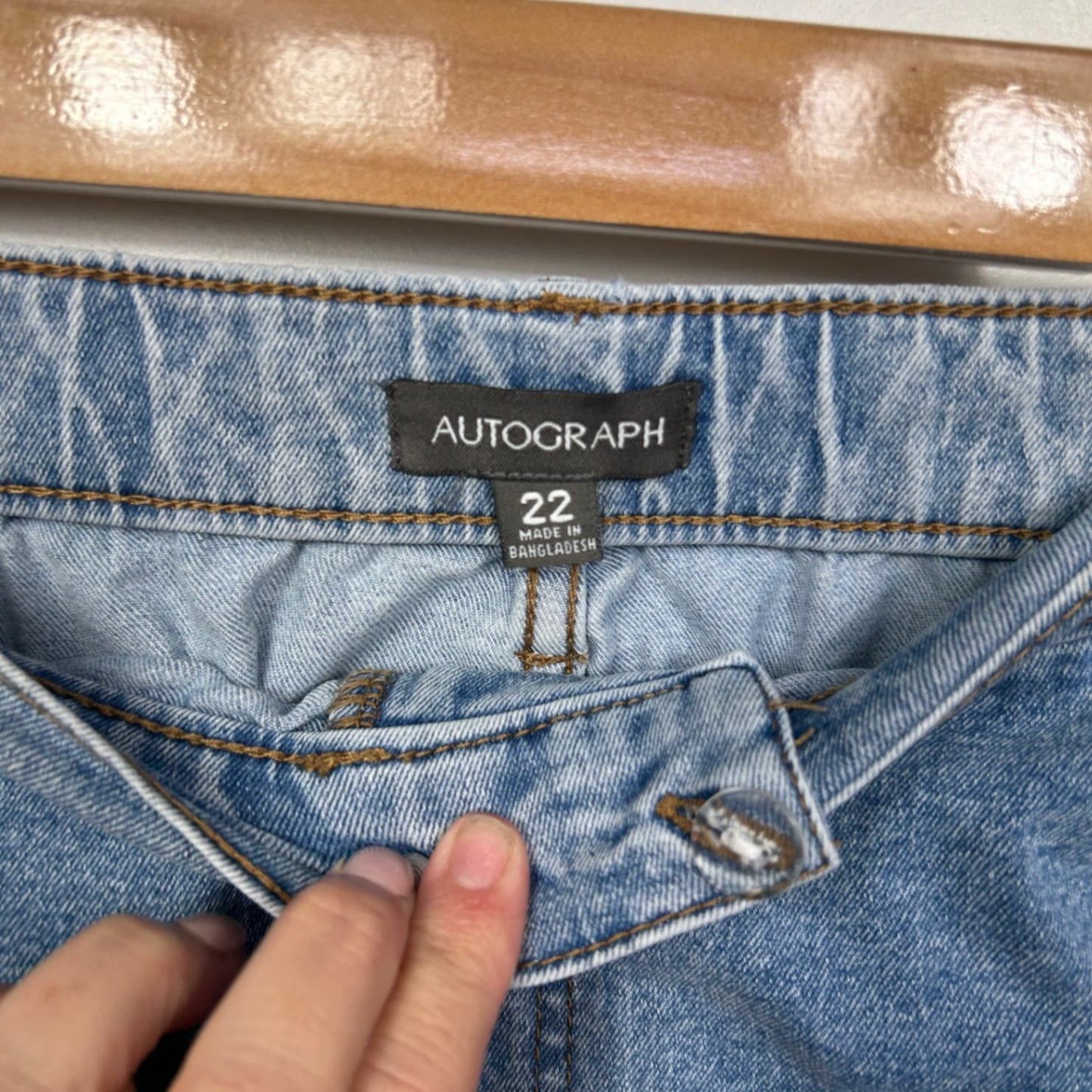 Autograph Denim Pencil Skirt Size 22 Pockets Zip Fly
