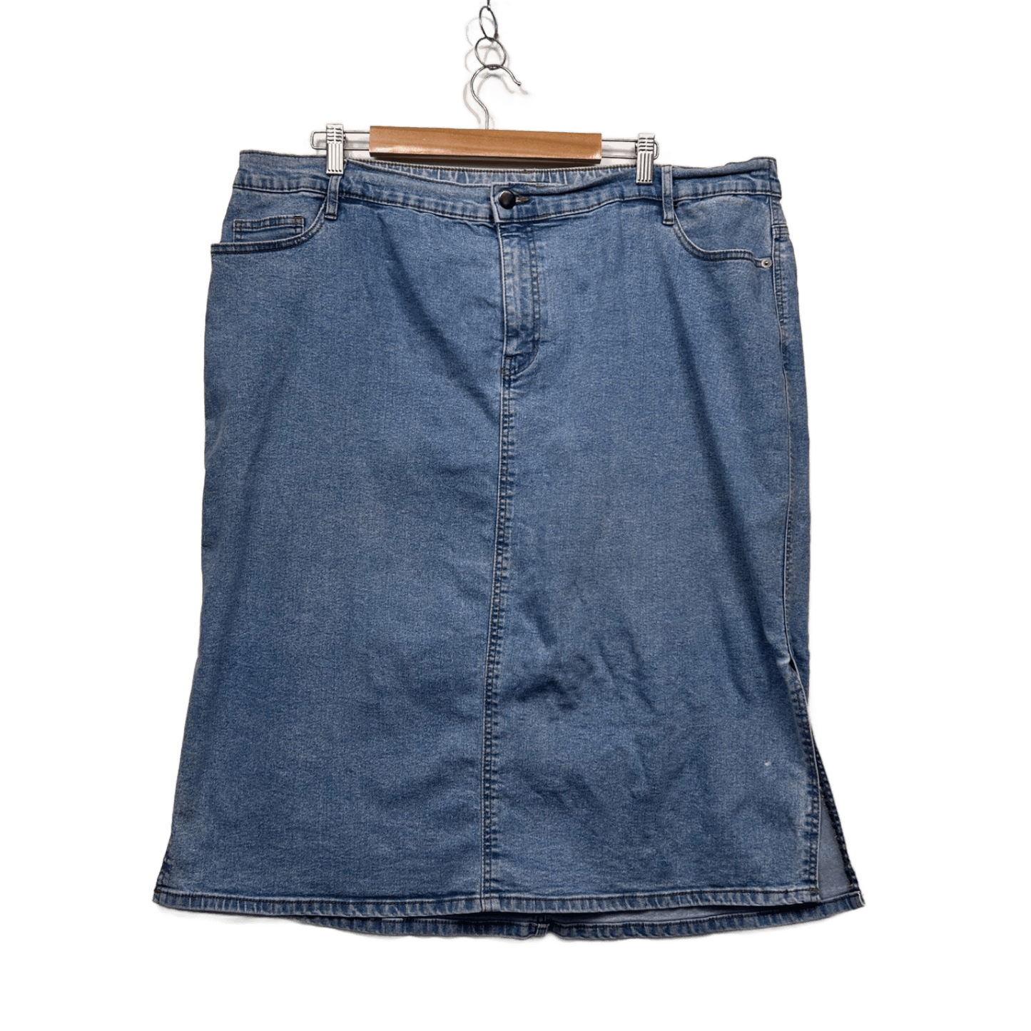 Autograph Denim Pencil Skirt Size 22 Pockets Zip Fly