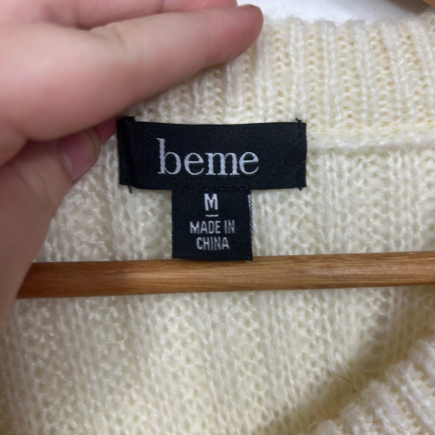 Beme Long Sleeve Cream Jumper Size 18 Plus Medium
