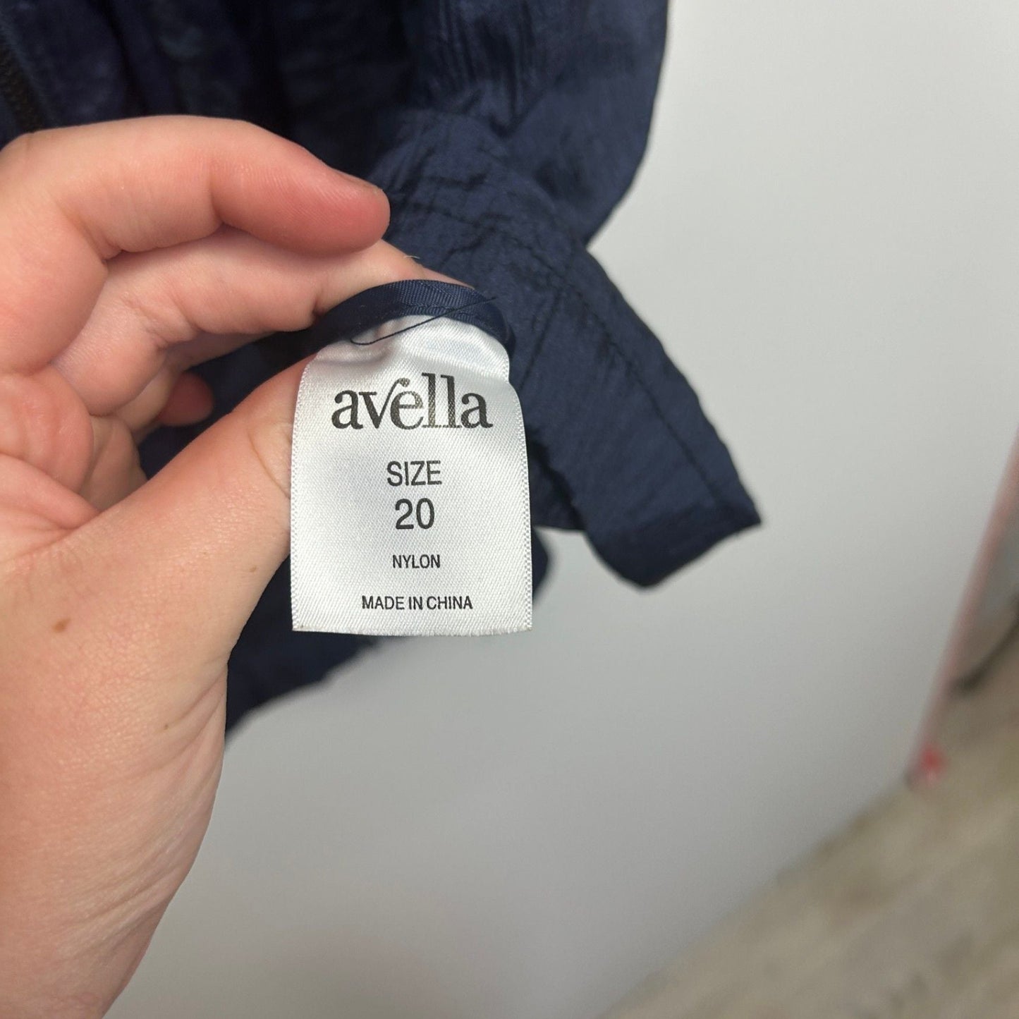 Avella Navy Hooded Drawstring Waist Parka Jacket Windbreaker Size 20