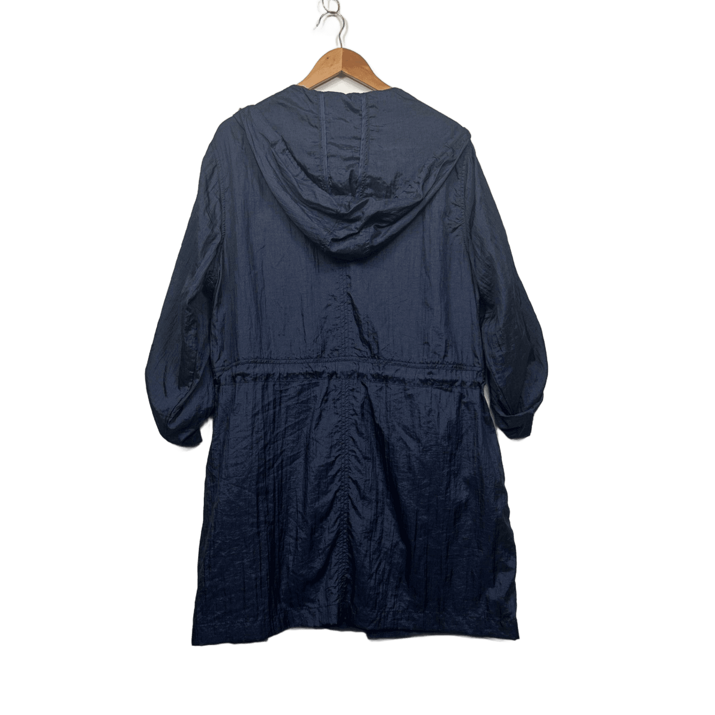 Avella Navy Hooded Drawstring Waist Parka Jacket Windbreaker Size 20