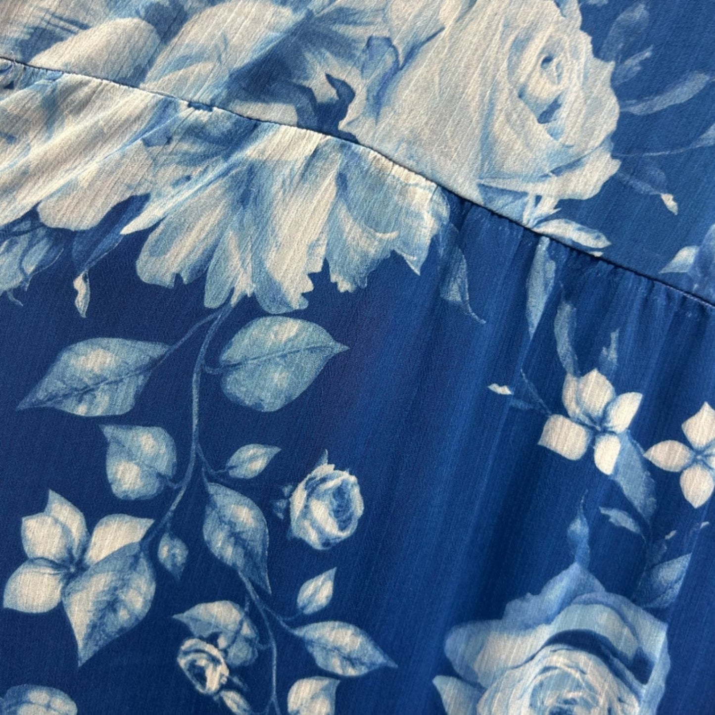 New Liz Jordan Blue Floral Waist Tie Short Sleeve Tiered Maxi Dress Size 14 Occasion