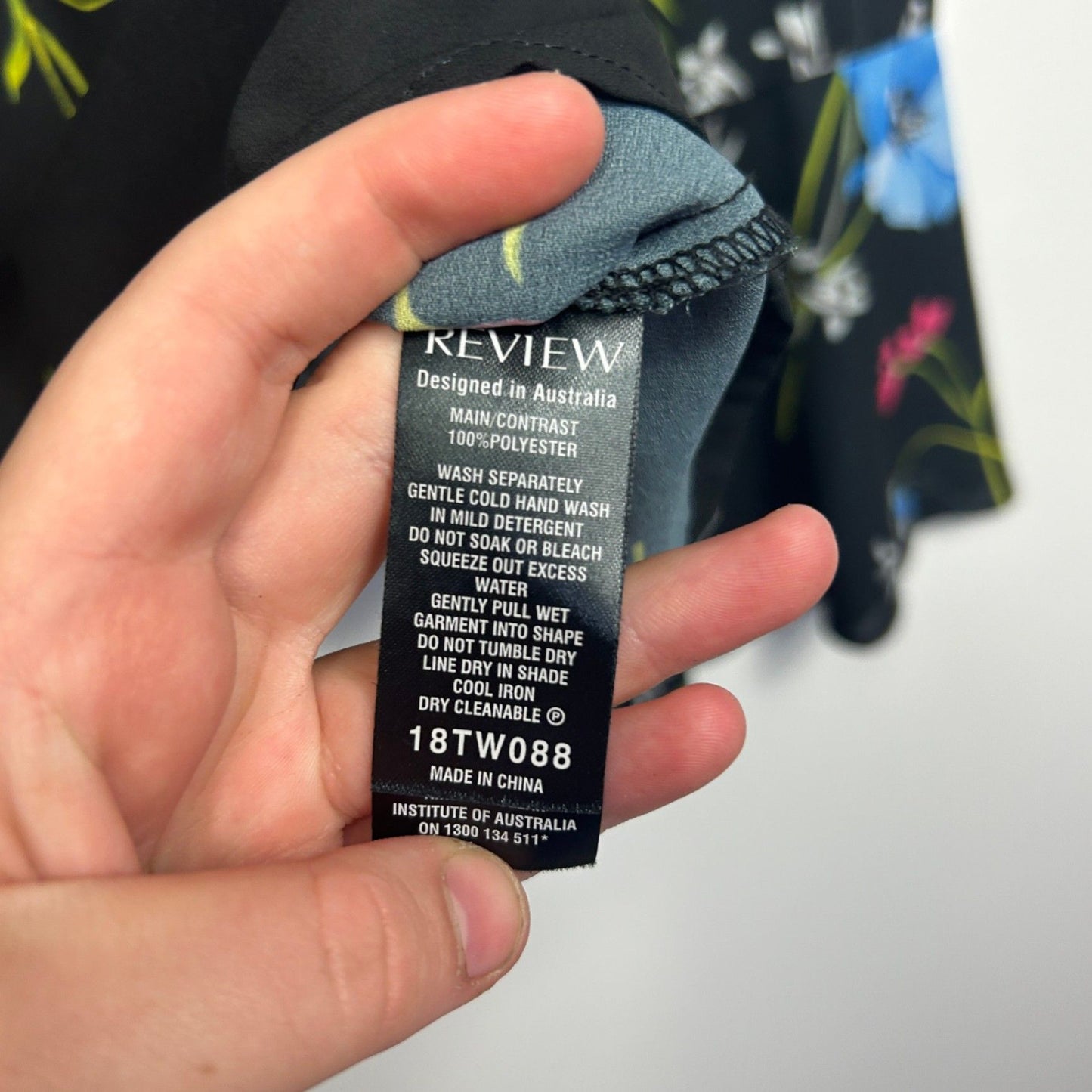 Review Black Floral Bell Sleeve Top Blouse Size 16