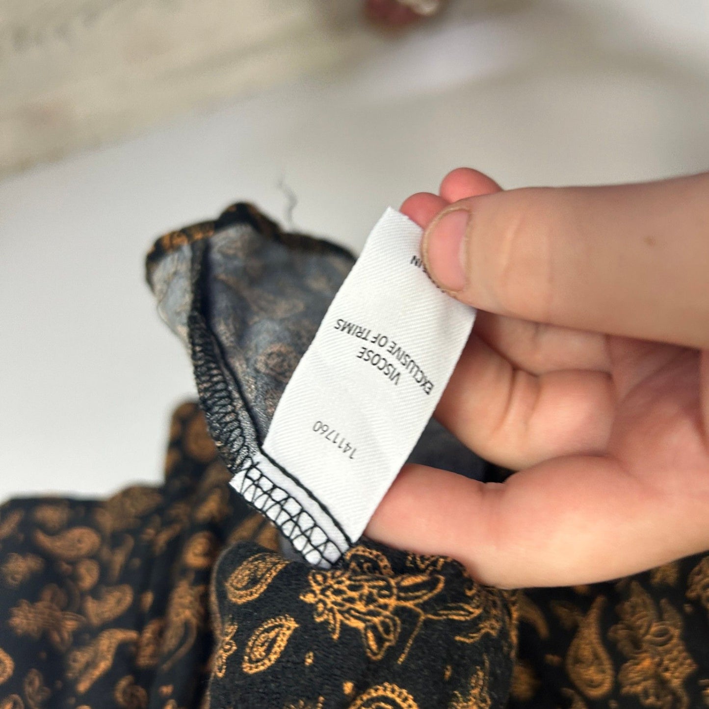 &Me Womens Black Viscose Long Sleeve Paisley Print Smock Dress Size 14