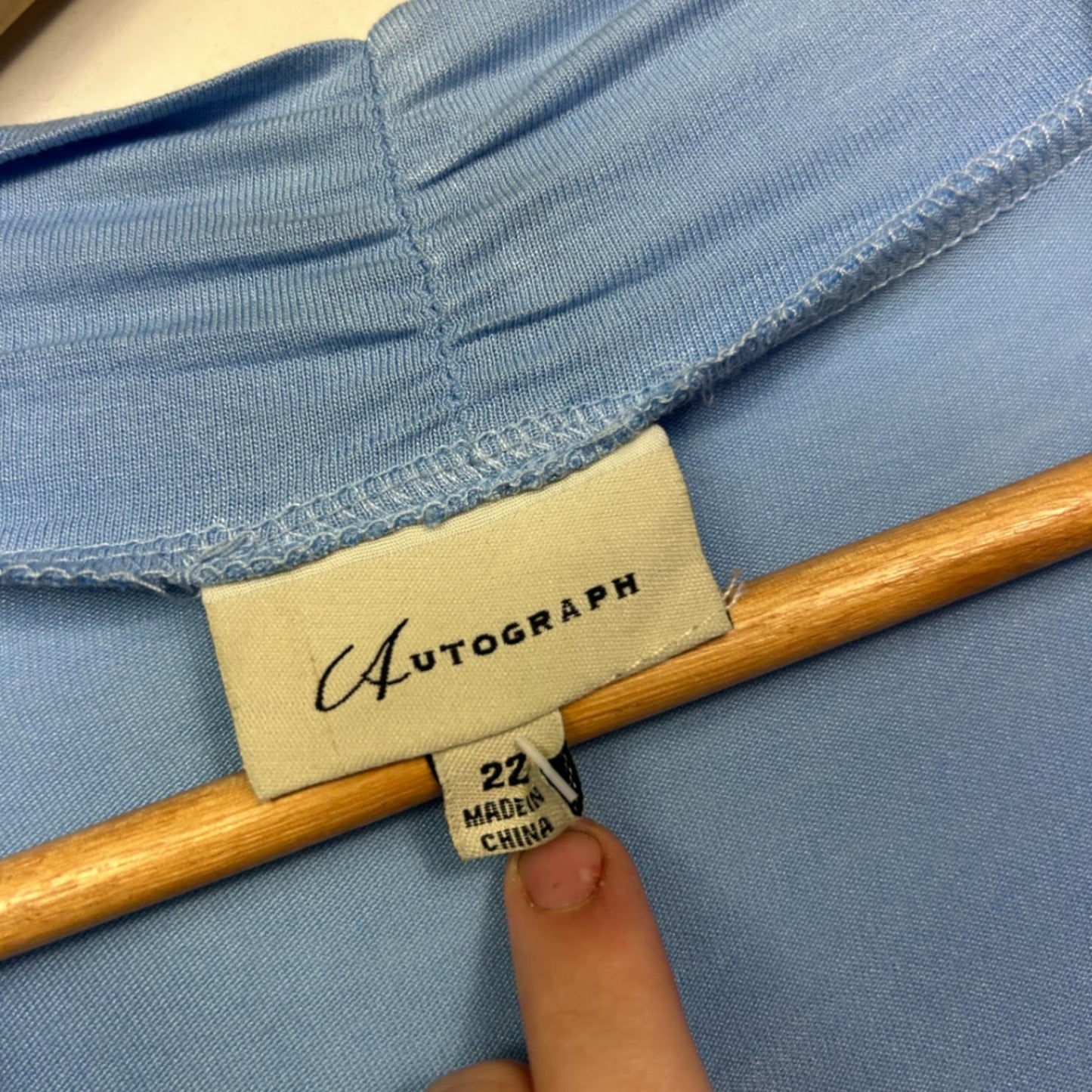 New Autograph Blue Viscose Blend Open Front Crochet Trim Kimono Cardigan Size 22
