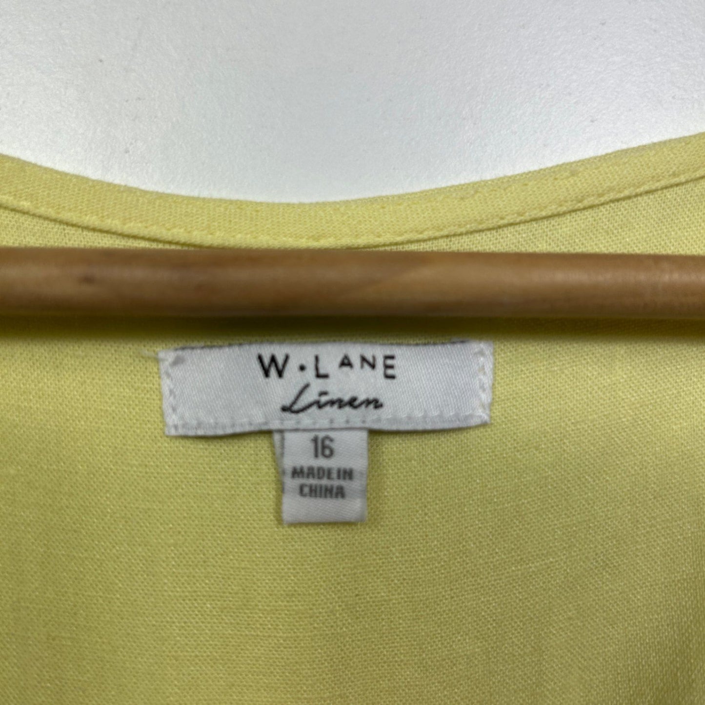 W. Lane Sleeveless Yellow Linen Top Size 16