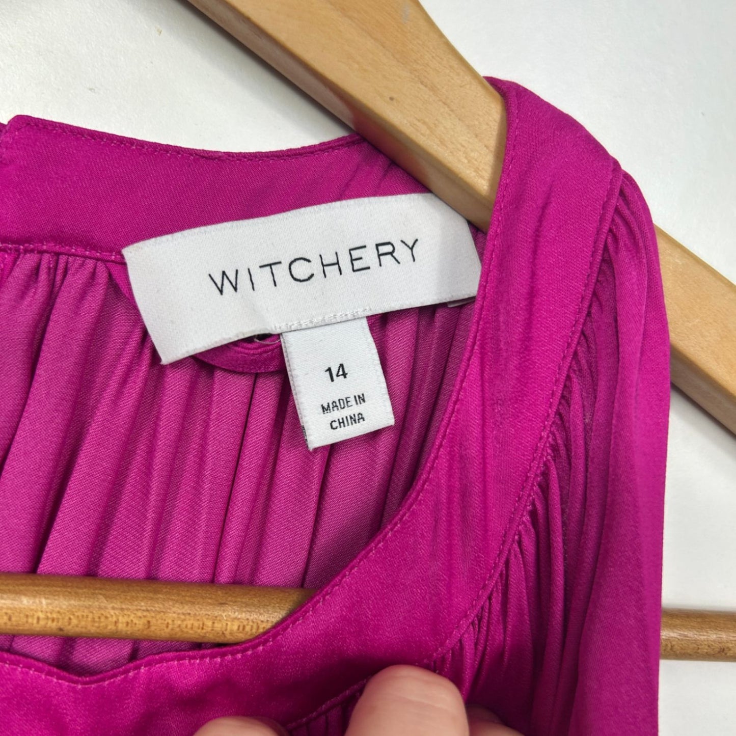 Witchery Pink Pleated Halter Neck Maxi Dress Size 14 Belt