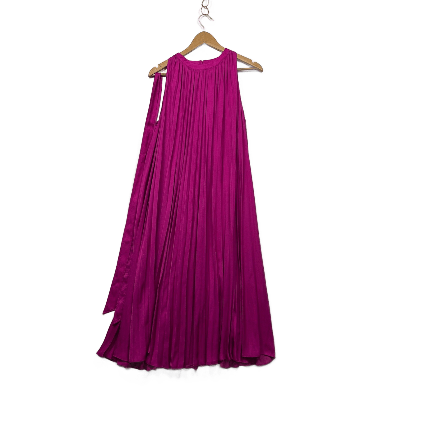 Witchery Pink Pleated Halter Neck Maxi Dress Size 14 Belt