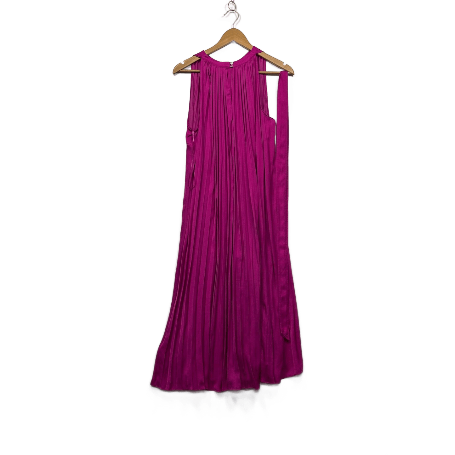 Witchery Pink Pleated Halter Neck Maxi Dress Size 14 Belt