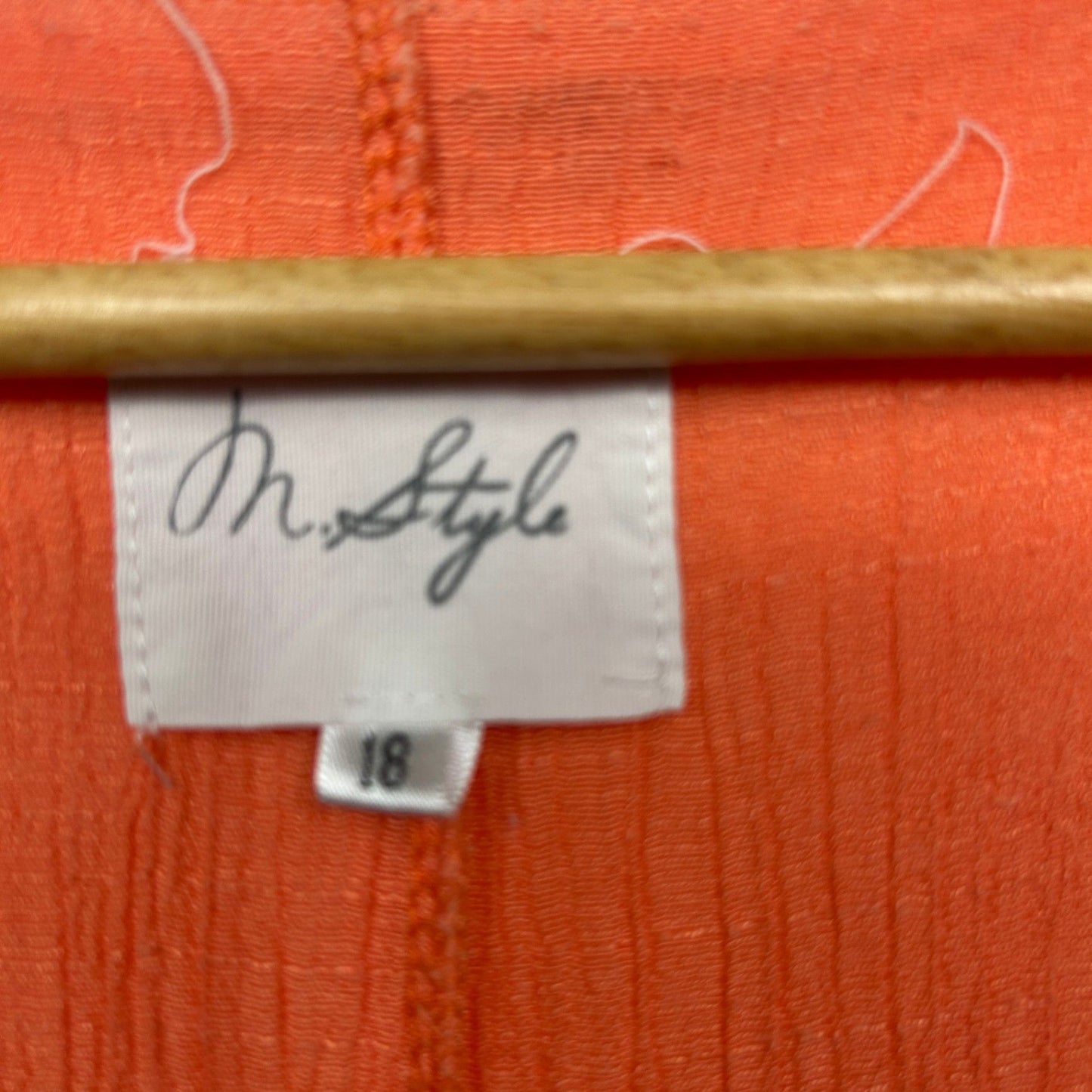 M.Style Orange Cotton Sleeveless Layered Crochet Boho Dress Size 18