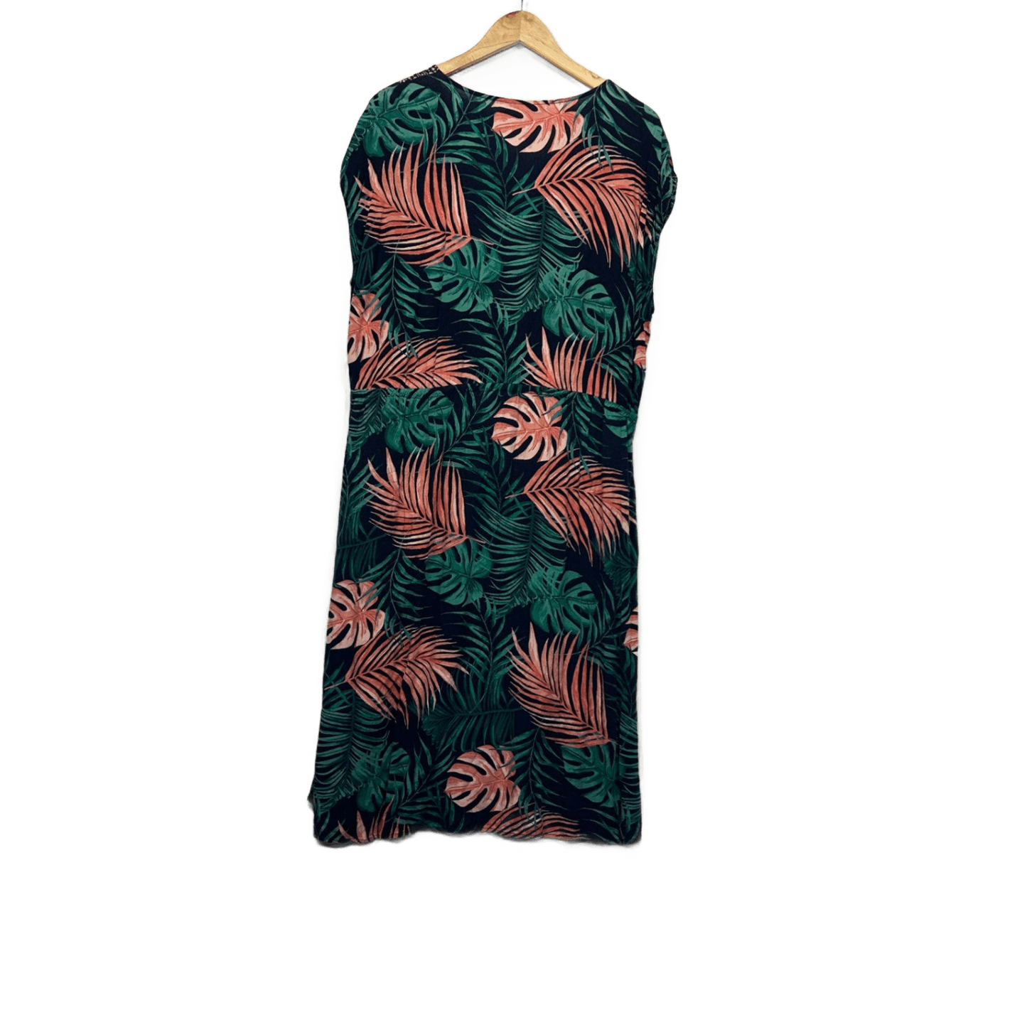 Millers Floral Leaf Print Multicoloured Dress Size 20 Waist Tie Midi Length Casual Viscose