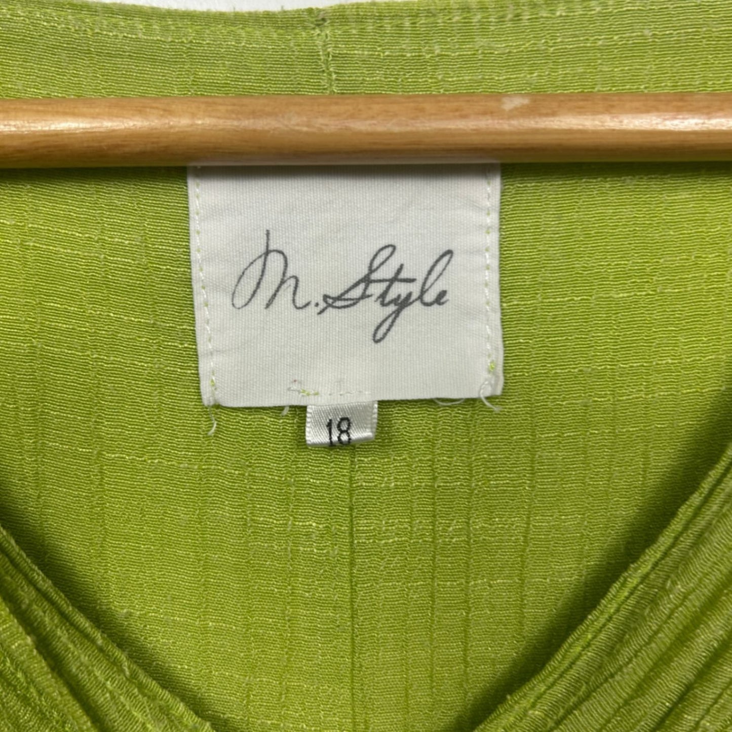 M.Style Green V-Neck Handkerchief Hem Layered Sleeveless Maxi Dress Size 18 Cotton