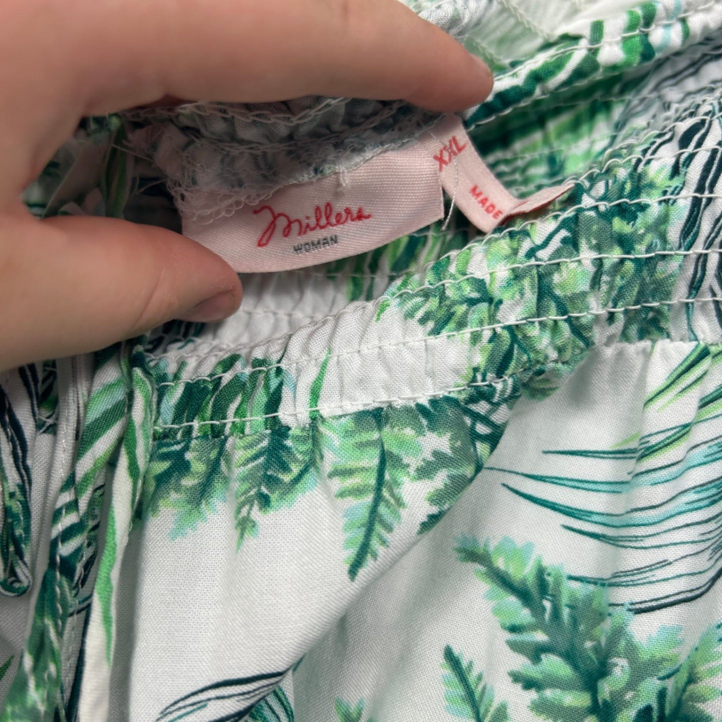 Millers Green Floral Leaf Print White Maxi Skirt Size 2XL 18 Viscose
