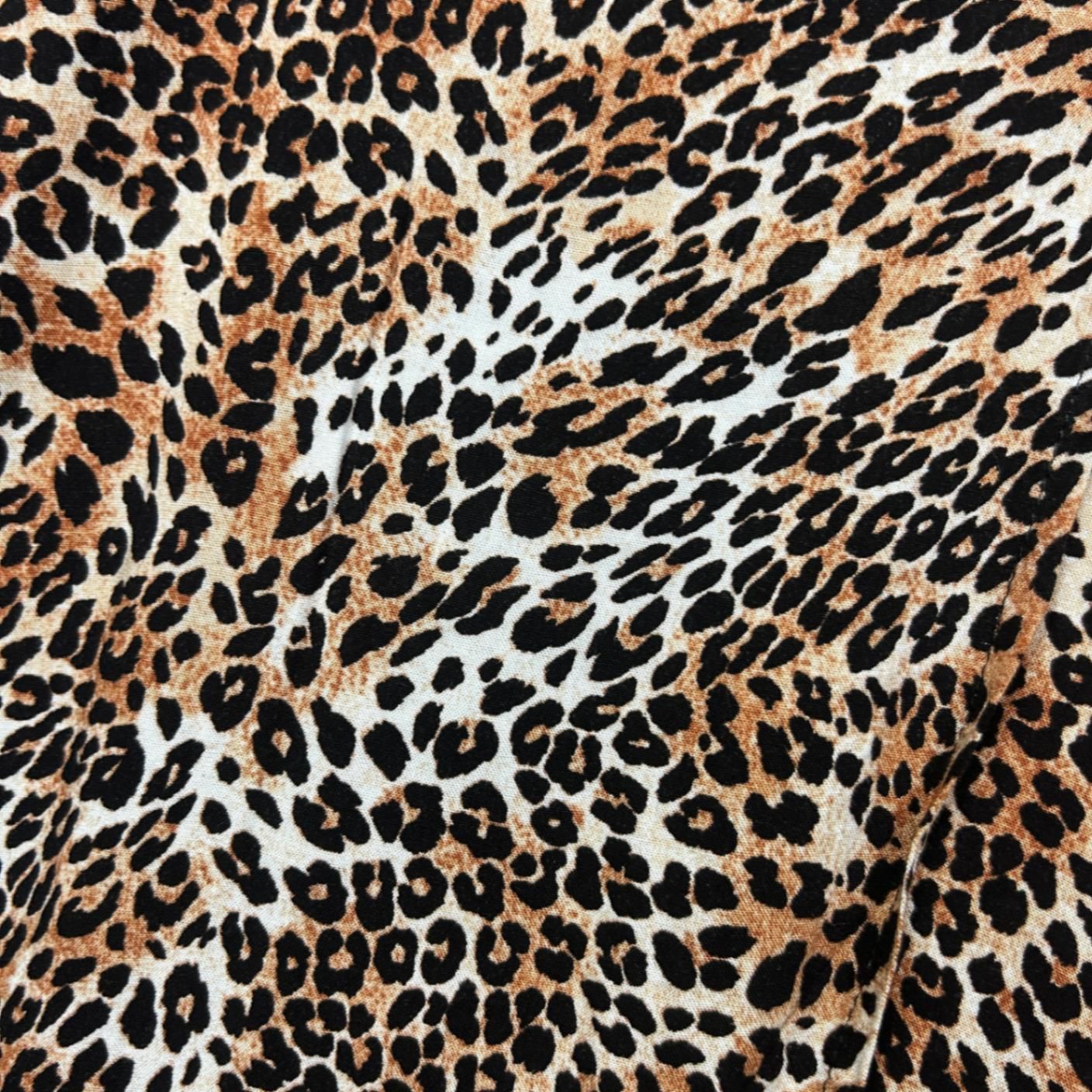 Beme Animal Leopard Print Linen Blend Harem Cropped Pants Size 18