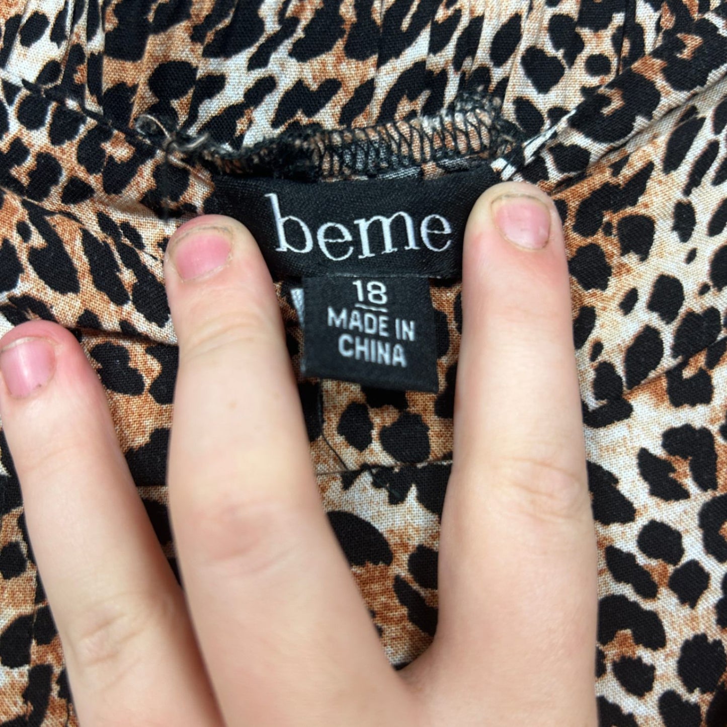 Beme Animal Leopard Print Linen Blend Harem Cropped Pants Size 18