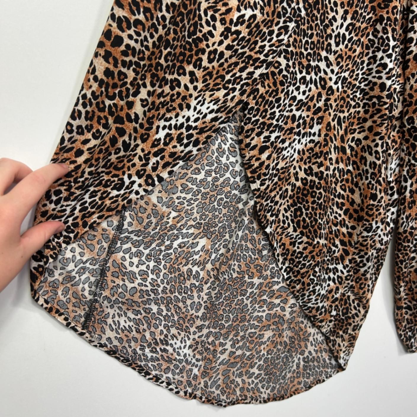 Beme Animal Leopard Print Linen Blend Harem Cropped Pants Size 18