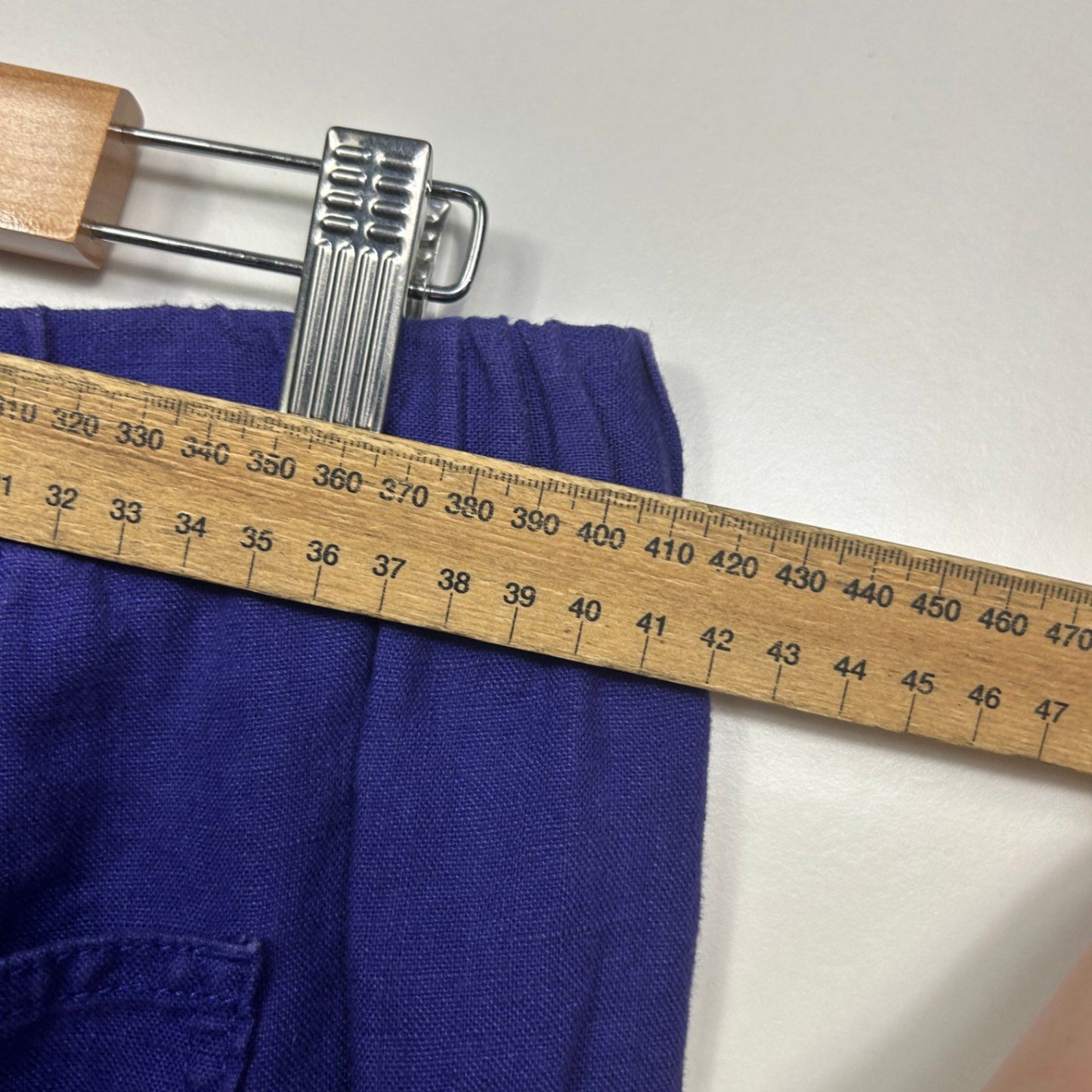M&S Collection Purple Wide Leg Linen-Blend Trousers Pants Size 14