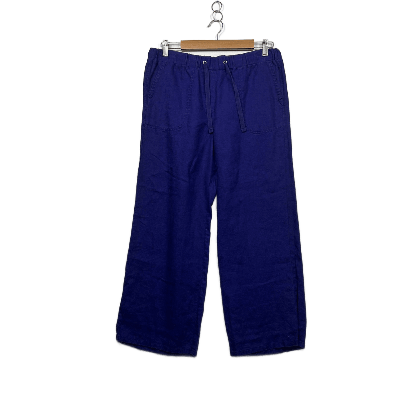 M&S Collection Purple Wide Leg Linen-Blend Trousers Pants Size 14