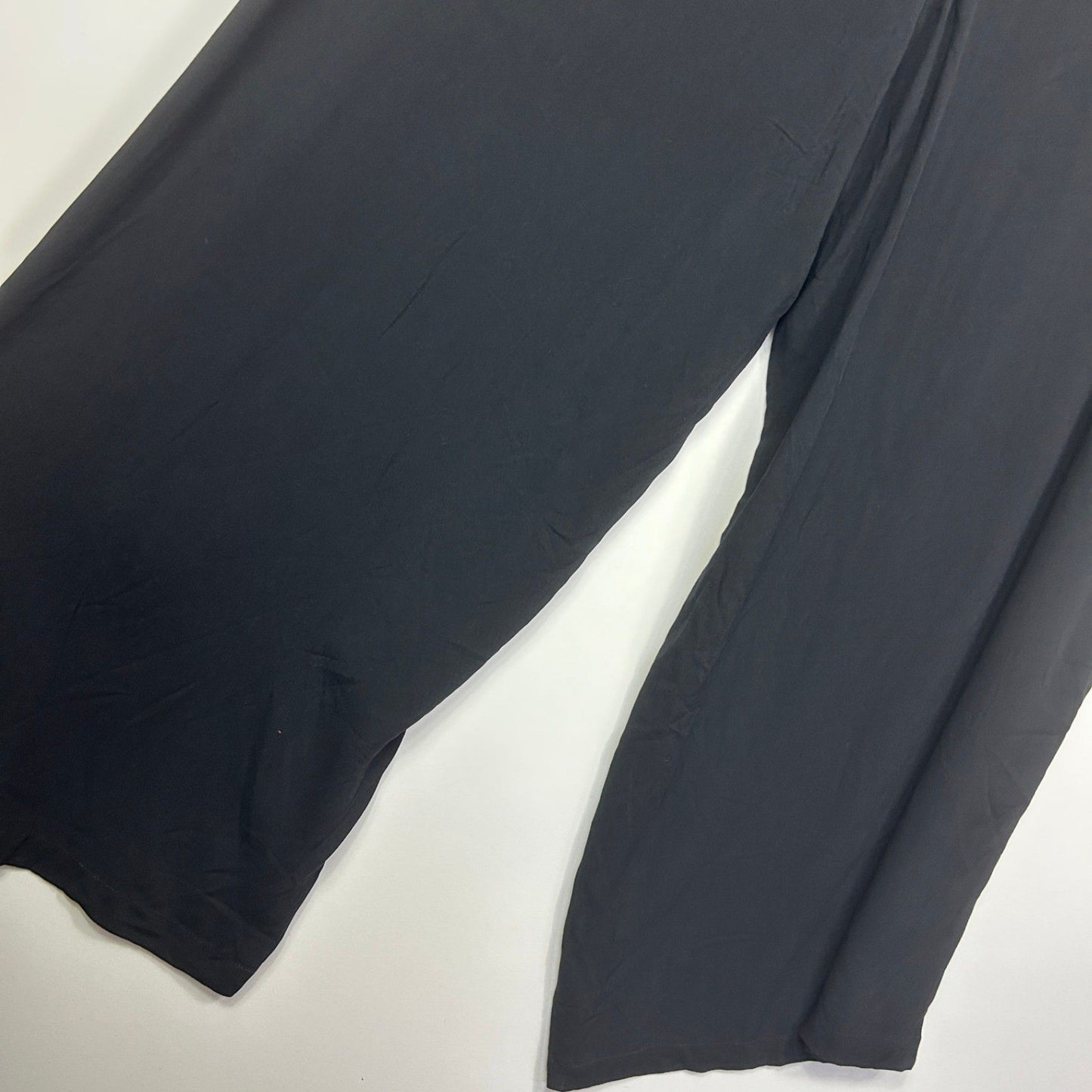 New edited Black Wide Leg Viscose Trousers Pants Size 24