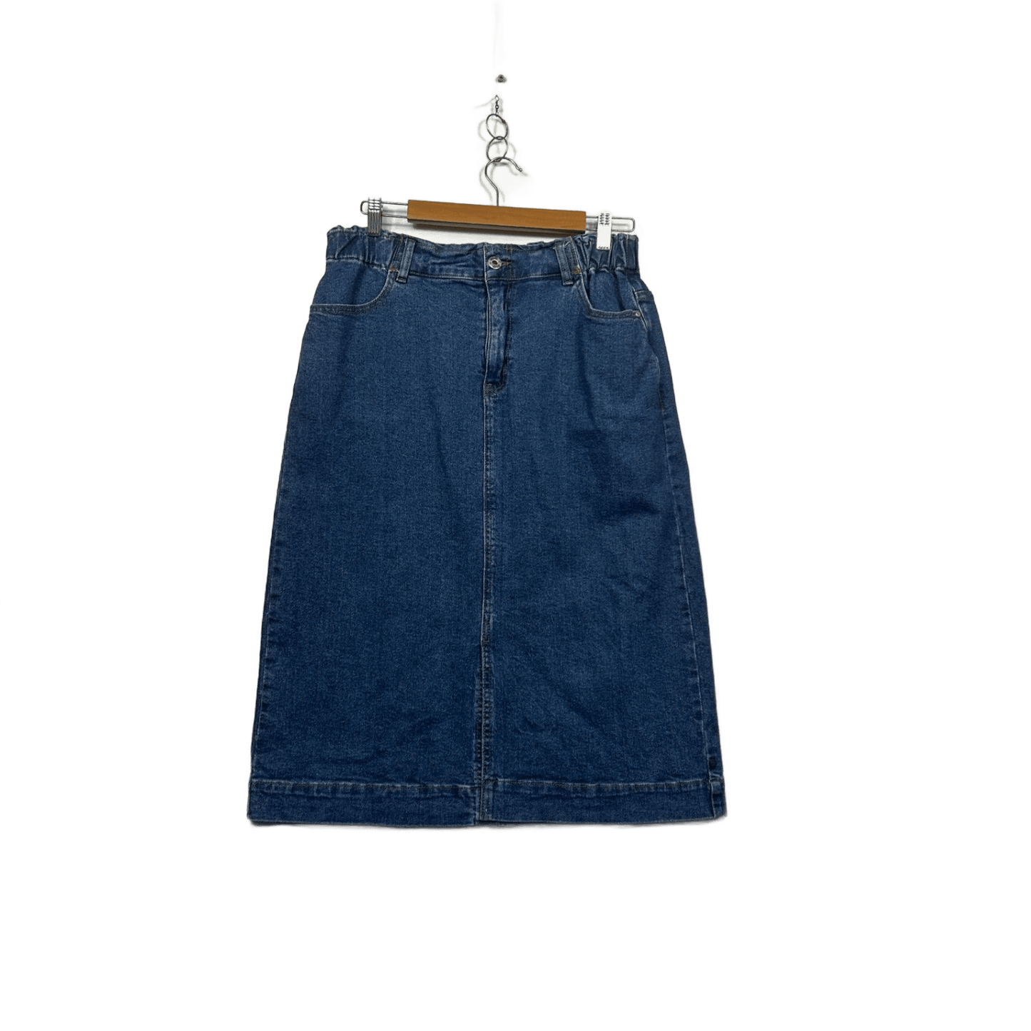 Elm Lifestyle Womens Blue Cotton Blend Denim Skirt Size 12 Midi Length