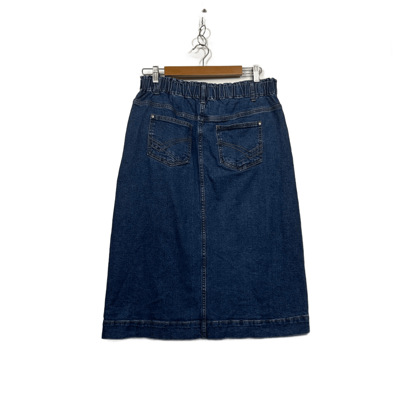 Elm Lifestyle Womens Blue Cotton Blend Denim Skirt Size 12 Midi Length