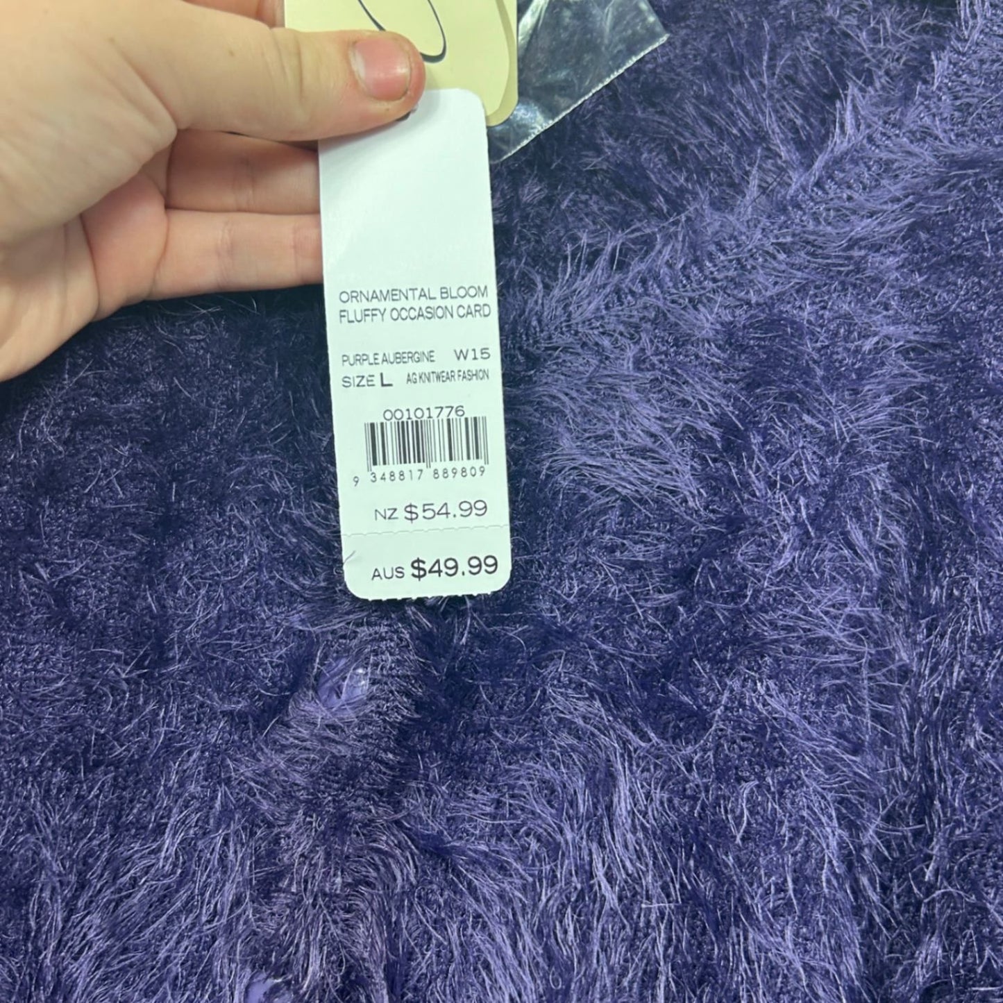 New Autograph Purple Fluffy Button Up Cardigan Jumper Size 20 Plus Large