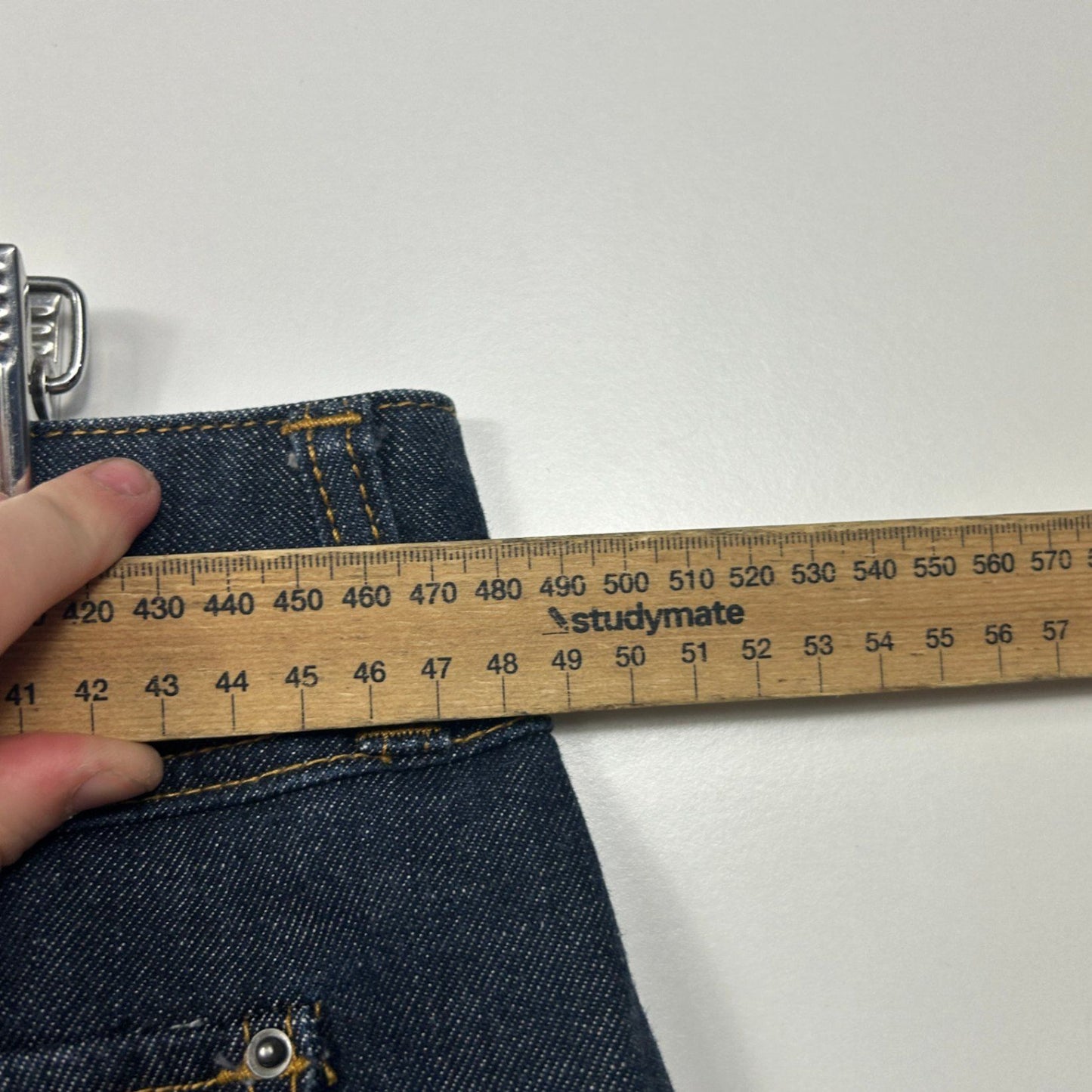 Sussan A-line Denim Size 16 Dark Wash Pockets Zip Fly Short Length