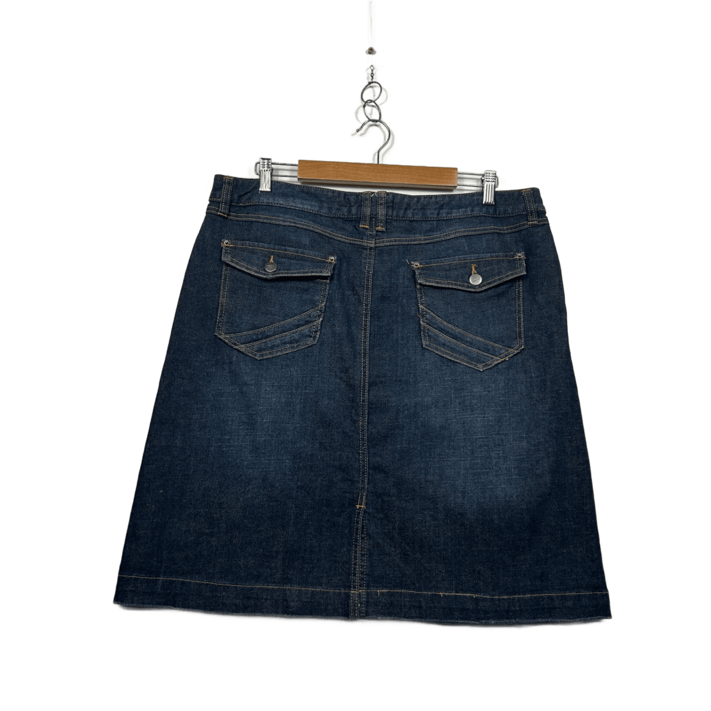 Sussan A-line Denim Size 16 Dark Wash Pockets Zip Fly Short Length
