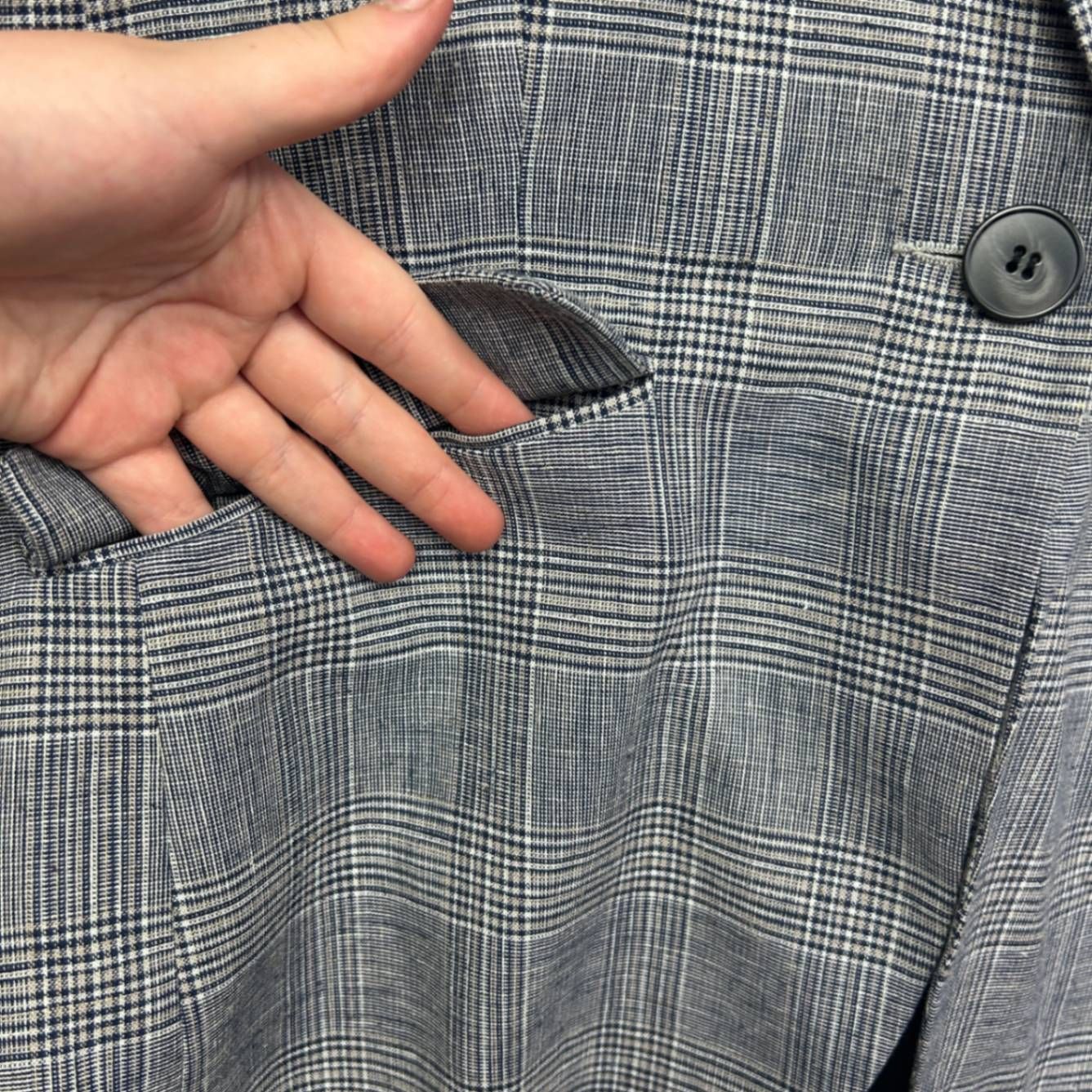 Just Jeans Grey Check Blazer Jacket Size 14