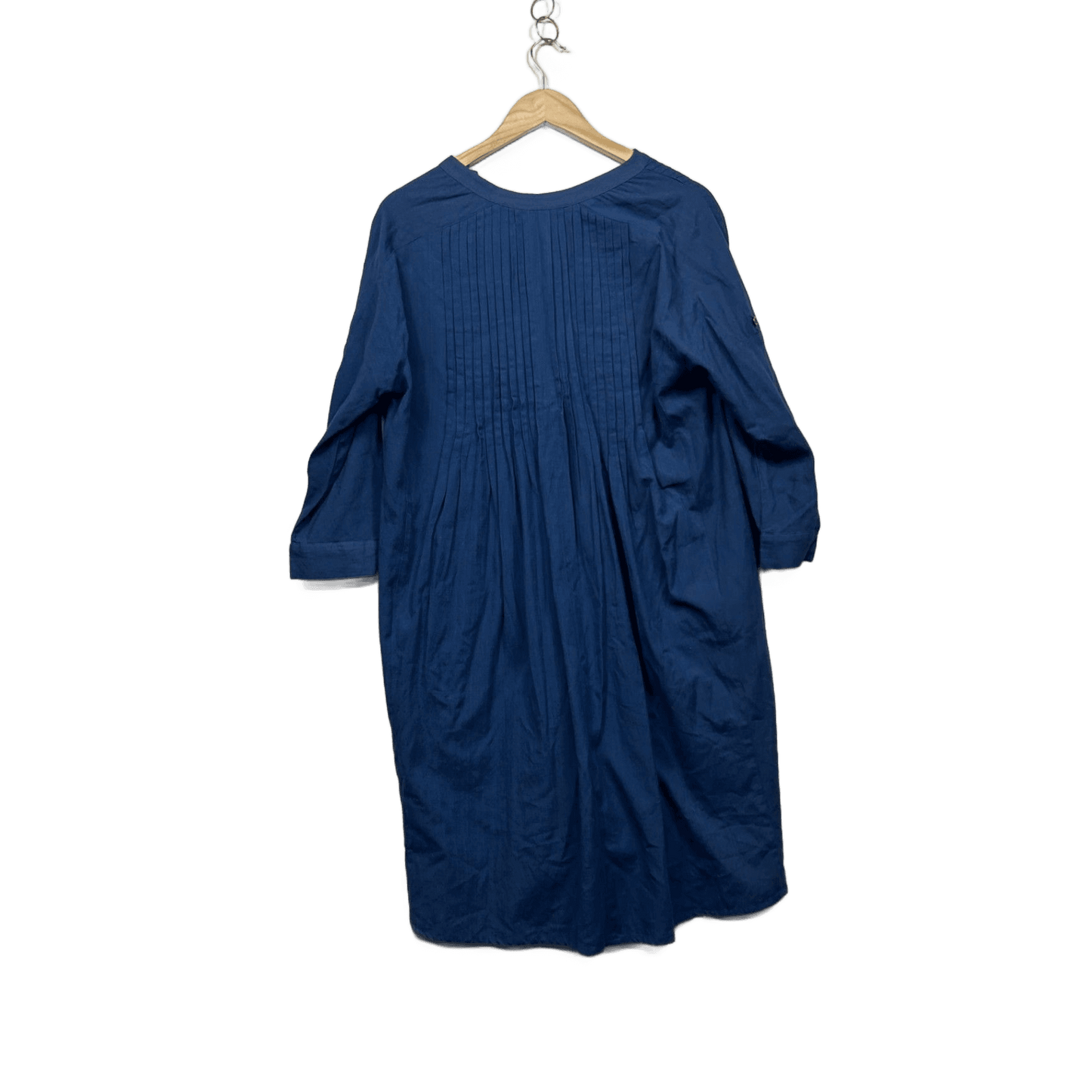 Bird Keepers Long Sleeve Blue 3/4 Sleeve Pleated Shift Dress Size 16 18