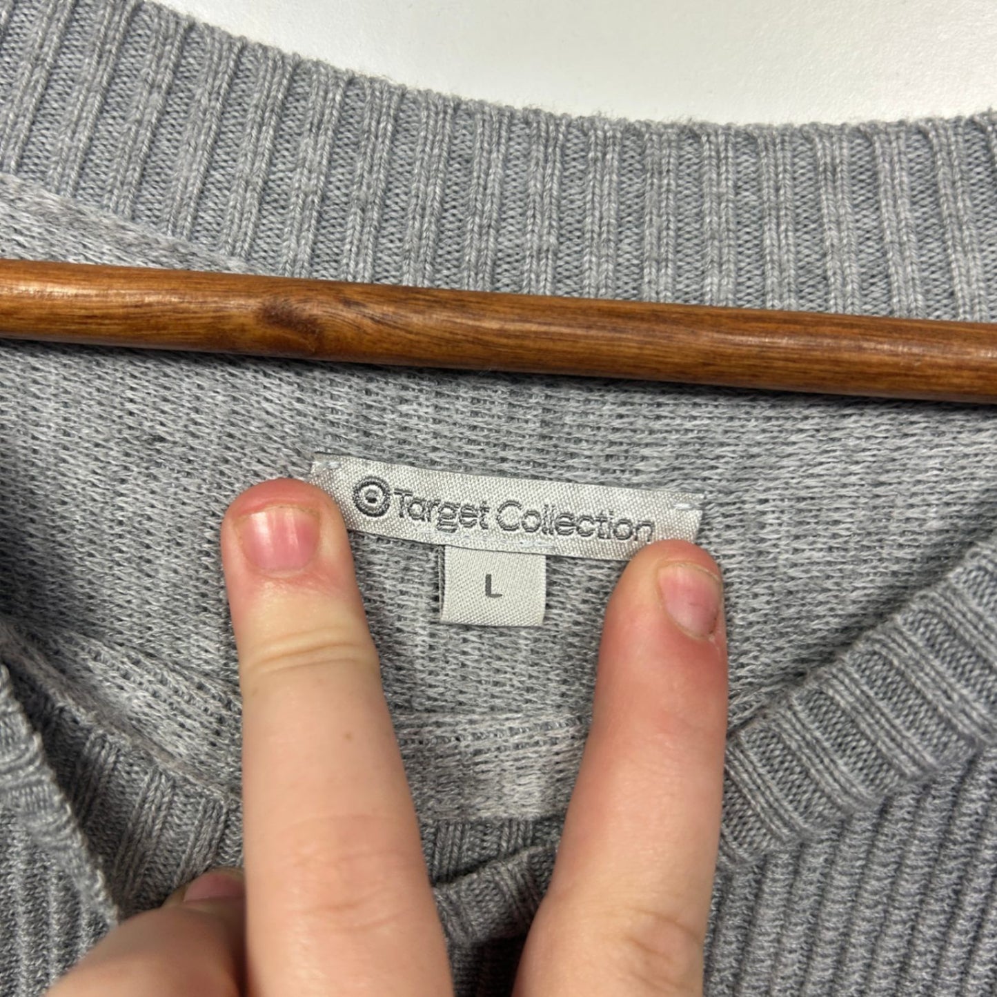 Target Grey Crew Neck Pullover Jumper Knit Top Size 14