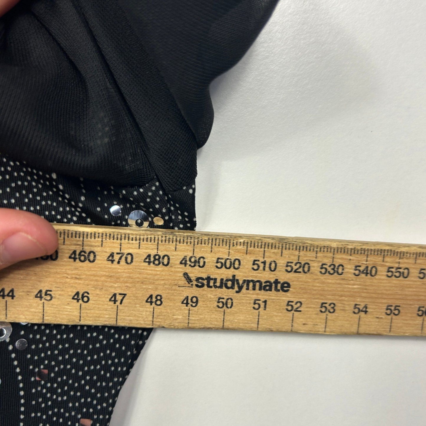 Dori Women's Black Long Sleeve V Neck Embellished Evening Top Blouse Size 16